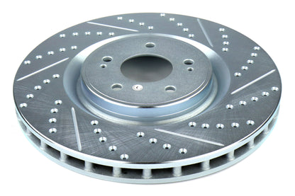 Stoptech C-Tek Sport Drilled and Slotted Rotor Single Front Left - 2008-2015 Mitsubishi Evo X
