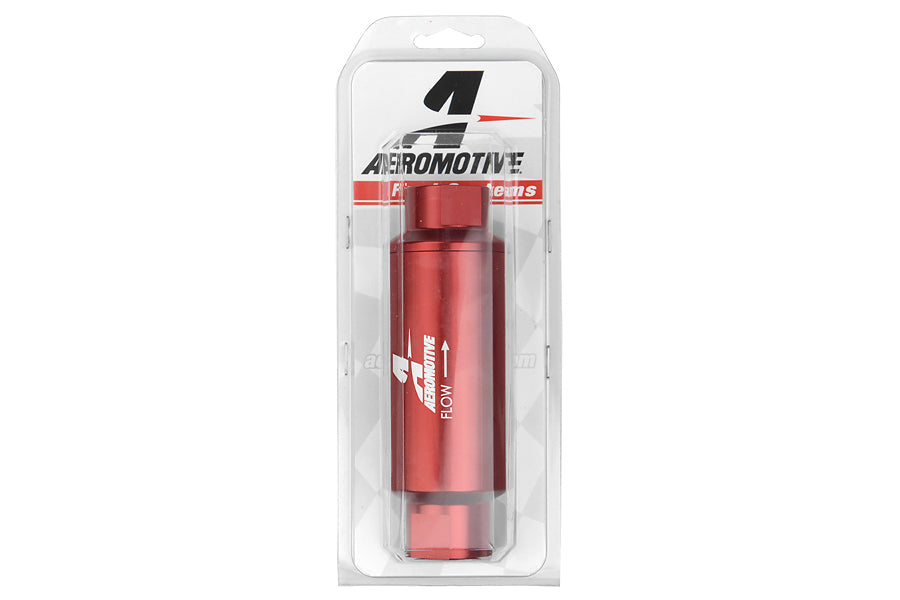 Aeromotive Fuel Filter Red 100 Micron Stainless Steel Element - Universal