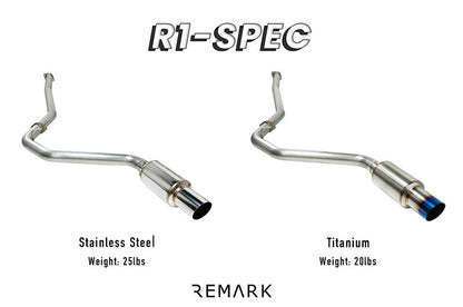 Remark R1-Spec Catback Exhaust Titanium Muffler Section w/ Burnt Tip  - 2015-2021 Subaru WRX / STI