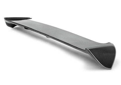 Seibon Carbon Fiber Rear S Style Spoiler W/ Led Cut Out - 2008-2014 Subaru WRX Hatchback / STI Hatchback