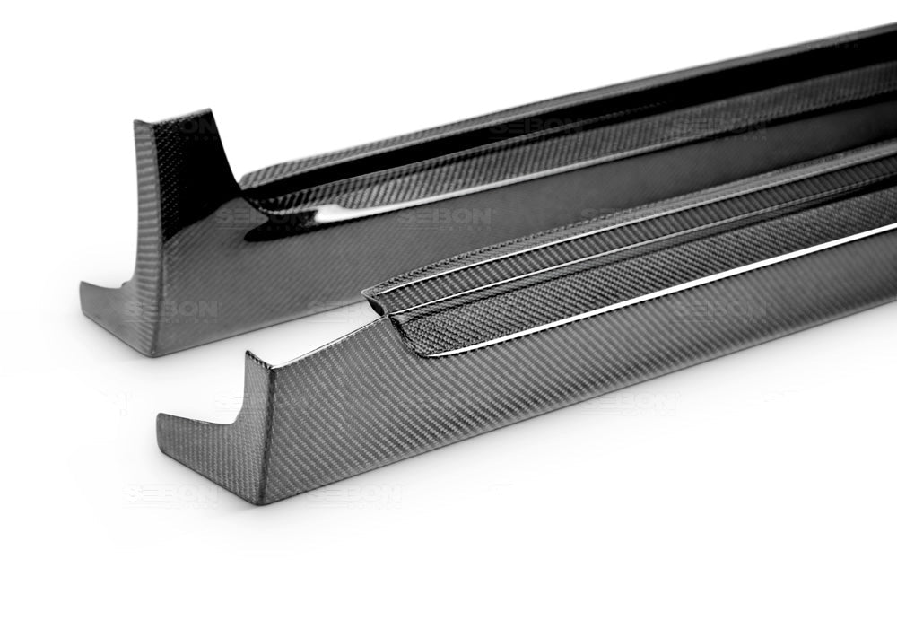 Seibon Carbon Fiber OE Style Side Skirts - 2011-2014 Subaru WRX / 2008-2014 STI