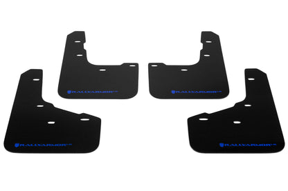 Rally Armor UR Mudflaps Black Urethane Blue Logo - 2015-2021 Ford Fiesta ST