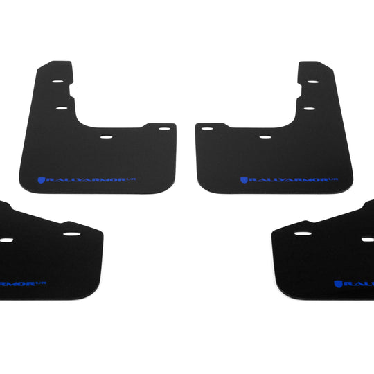 Rally Armor UR Mudflaps Black Urethane Blue Logo - 2015-2021 Ford Fiesta ST