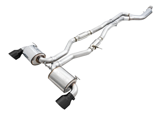 AWE Touring Edition Resonated Exhaust (Diamond Black Tips) - 2020-2024 Toyota GR Supra