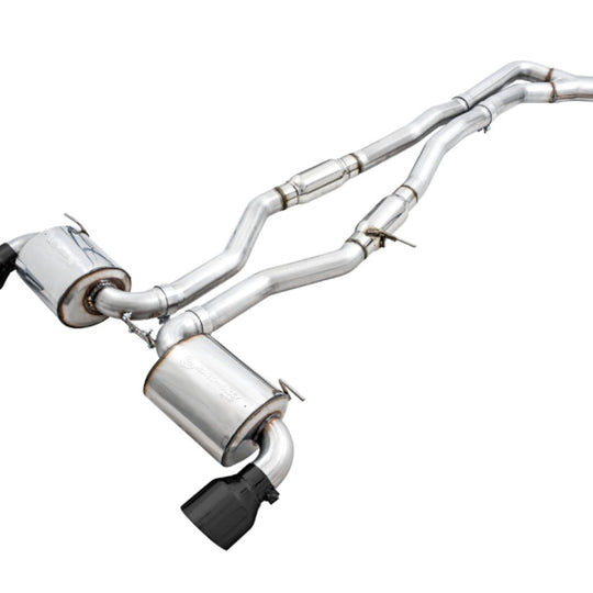 AWE Touring Edition Resonated Exhaust (Diamond Black Tips) - 2020-2024 Toyota GR Supra