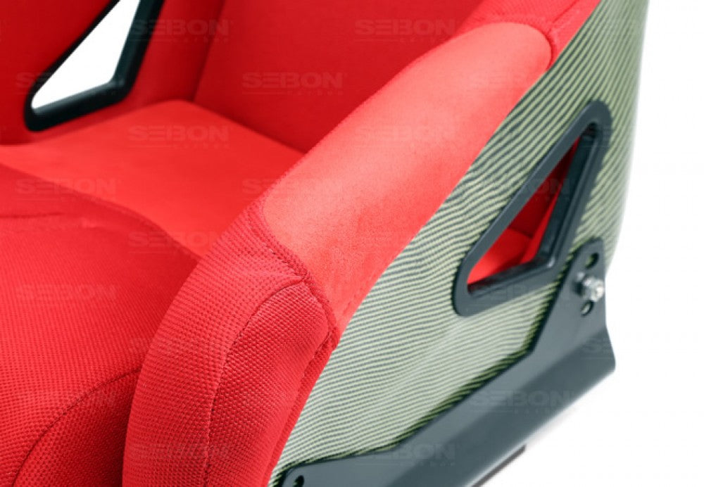 Seibon Carbon Kevlar Racing Seat Type-FC Red - Universal