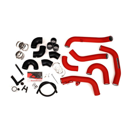 GrimmSpeed Front Mount Intercooler Kit Silver Core w/ Red Piping - 2015-2021 Subaru STI