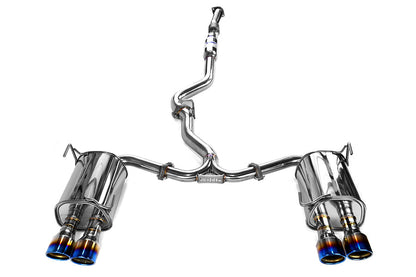 Invidia Q300 Quad Tip Cat Back Exhaust - Titanium Burnt Tips - 2011-2014 Subaru WRX/STI Sedan