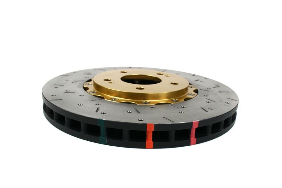 DBA 5000 Series Drilled/Slotted Rotor Single Front Gold - 2003-2006 Mitsubishi Evo 8/9