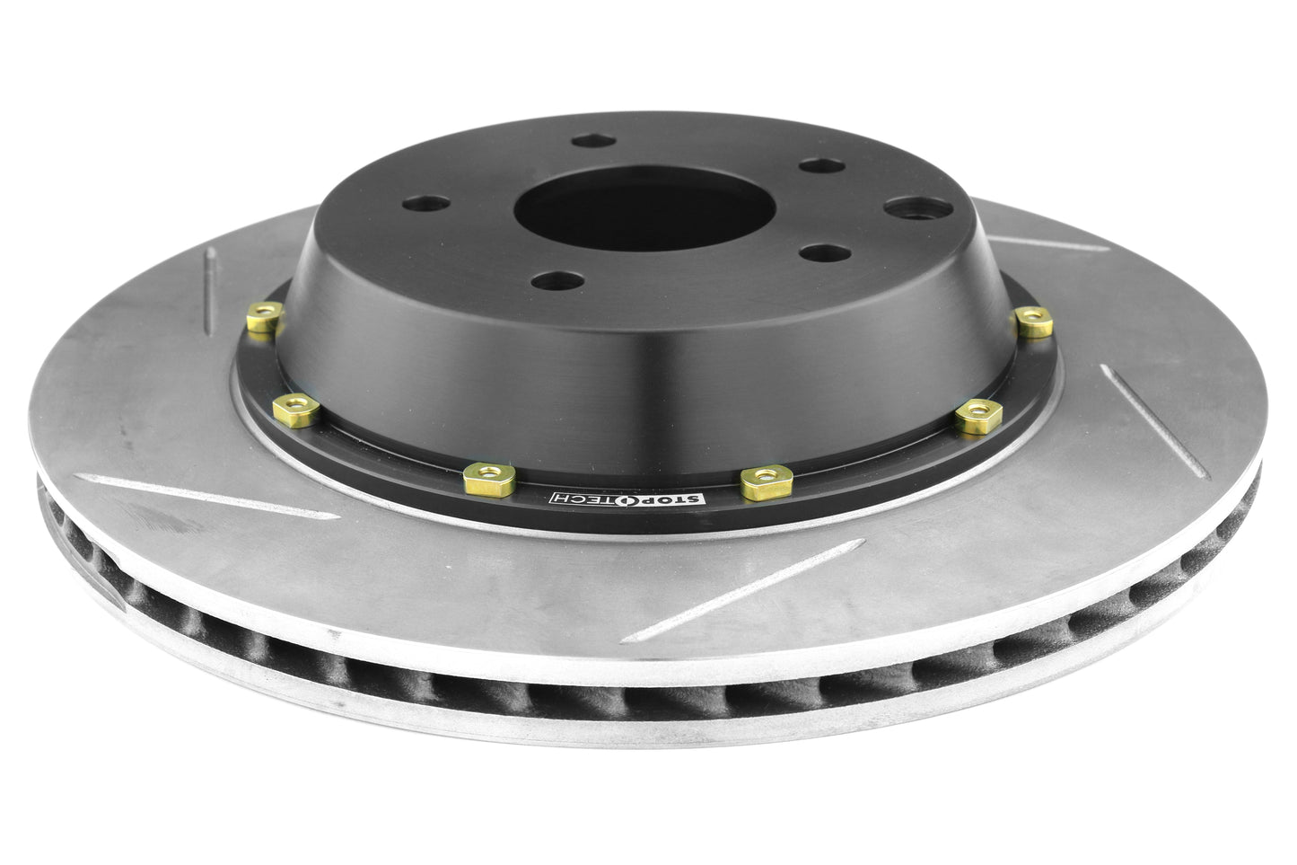 Stoptech 2-Piece Aerorotor and Hat 322x22 Rotor Slotted Pair Rear - 2003 2009 Nissan 350Z / Infiniti G35 (w/OEM Brembo)