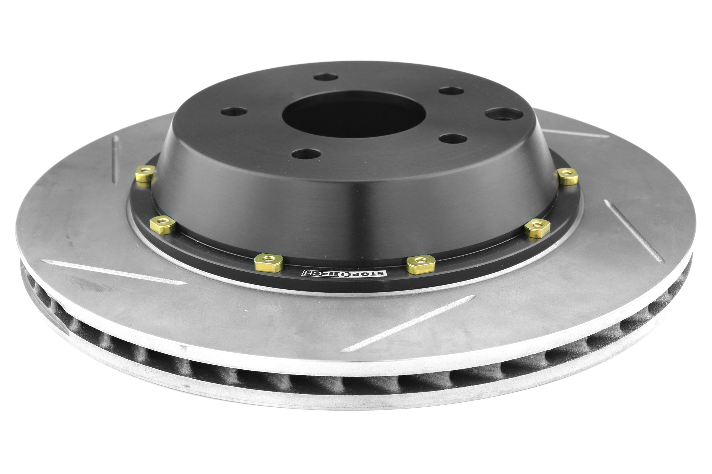 Stoptech 2-Piece Aerorotor and Hat 322x22 Rotor Slotted Pair Rear - 2003 2009 Nissan 350Z / Infiniti G35 (w/OEM Brembo)