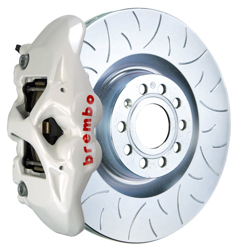Brembo GT Systems Monobloc 4 Piston 345mm Type 3 Slotted White - Volkswagen Models (Inc. 2015+ GTI / 2016+ Golf R)