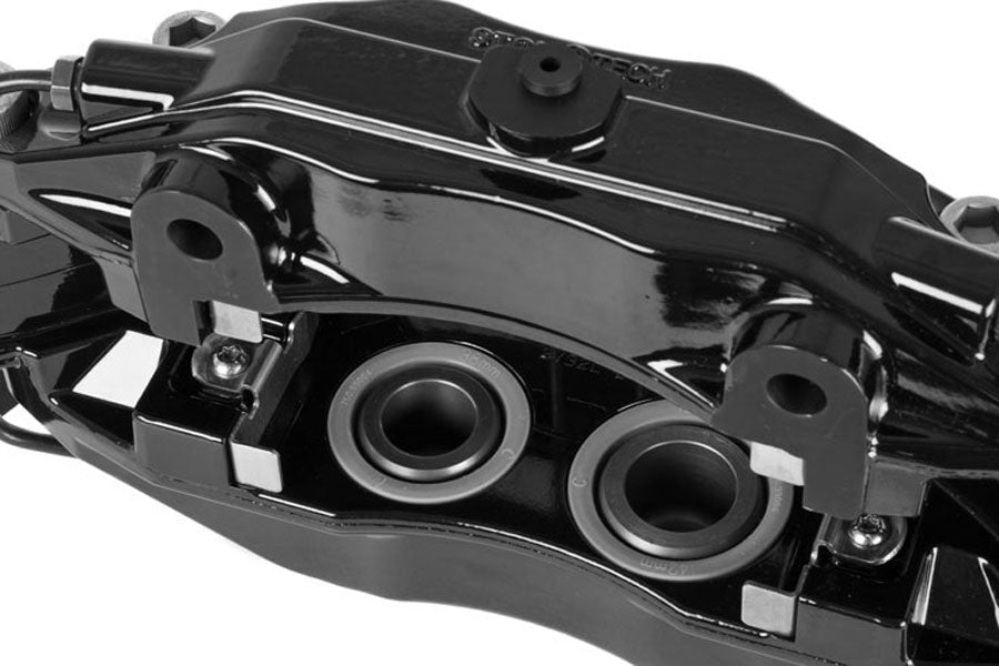 Stoptech ST-40 Big Brake Kit Front 332mm Black Drilled Rotors - 2005-2009 Subaru Legacy GT