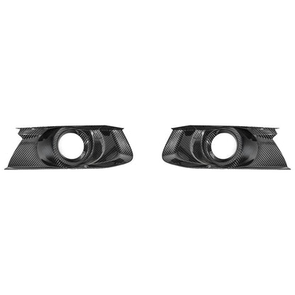 2015-17 Ford Mustang DRY CABON FIBER Front Bumper Fog Light Bezel Cover Pair