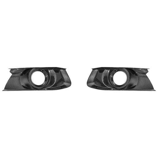 2015-17 Ford Mustang DRY CABON FIBER Front Bumper Fog Light Bezel Cover Pair