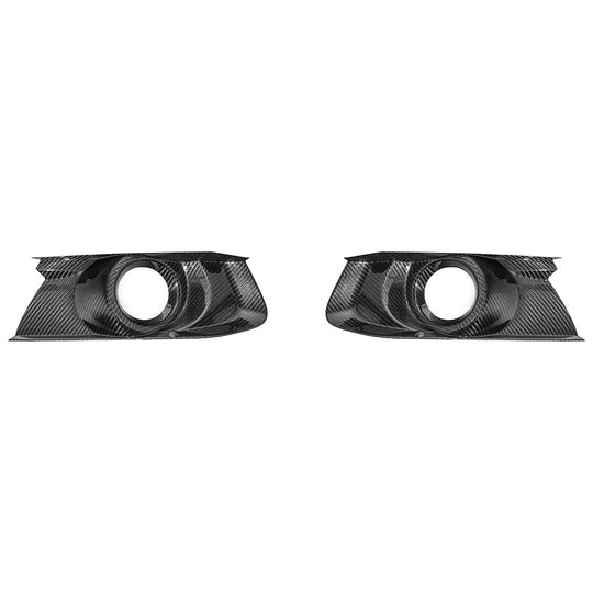 2015-17 Ford Mustang DRY CABON FIBER Front Bumper Fog Light Bezel Cover Pair