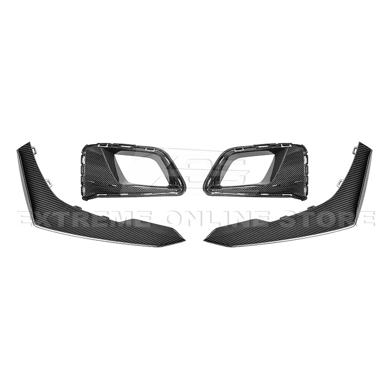 2019-24 Camaro ZL1 1LE Dry Cabon Fiber Front Air Duct Bezels & Canard Dive Planes