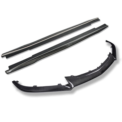 2016-19 Cadillac CTS-V Carbon Fiber Front Splitter Wheel Arch& Side Skirts Rockerst