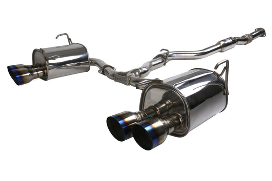 Invidia Q300 Quad Tipped Cat Back Exhaust - Single Layer Titanium Burnt Tips - 2011-2021 Subaru WRX / STI Sedan