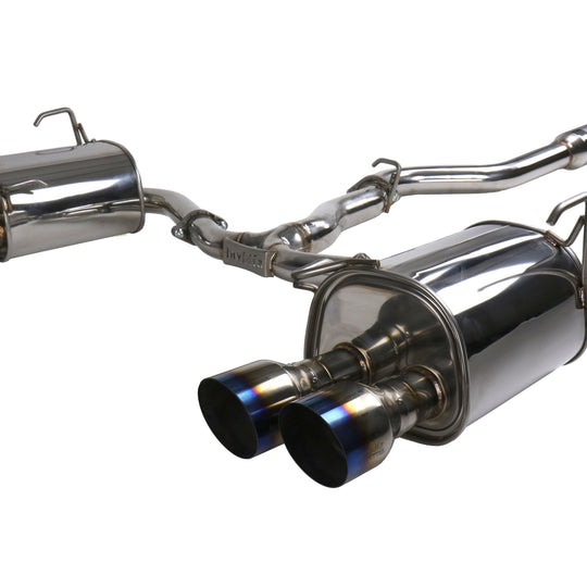 Invidia Q300 Quad Tipped Cat Back Exhaust - Single Layer Titanium Burnt Tips - 2011-2021 Subaru WRX / STI Sedan