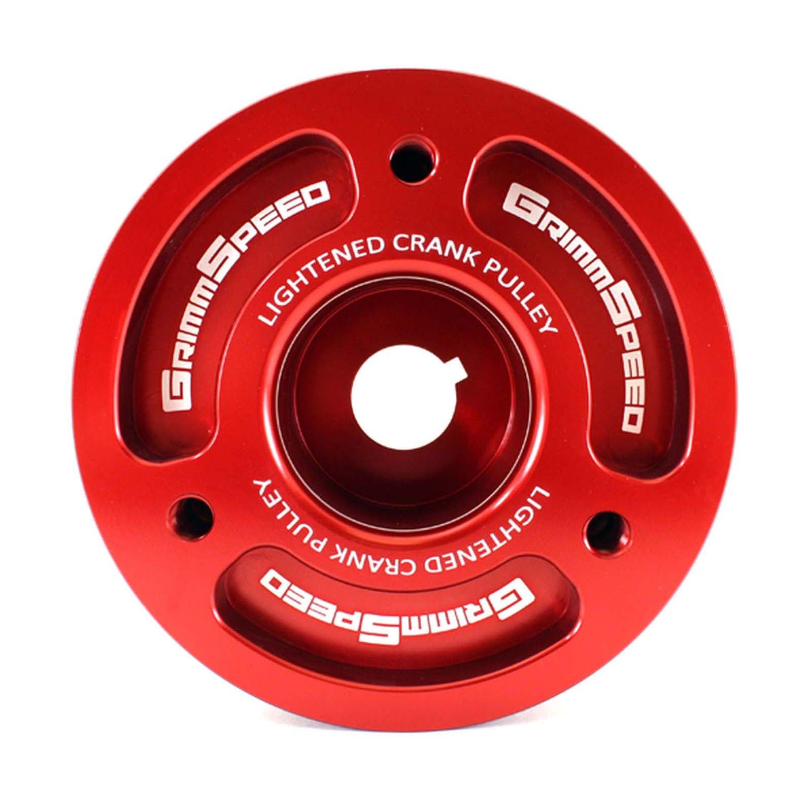 GrimmSpeed Lightweight Crank Pulley Red - Subaru Models (inc. 2002-2014 WRX / 2004+ STI)