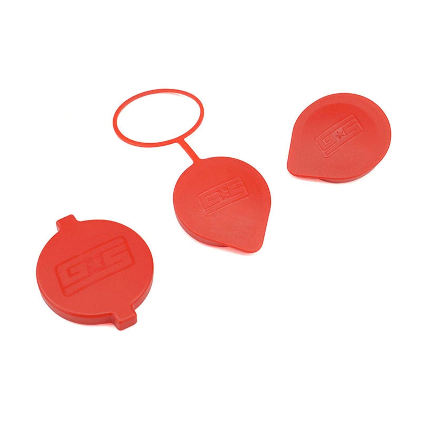 GrimmSpeed Engine Bay Reservoir Cap Set RED - 2002-2021 Subaru WRX/STI/FXT/OBXT/LGT