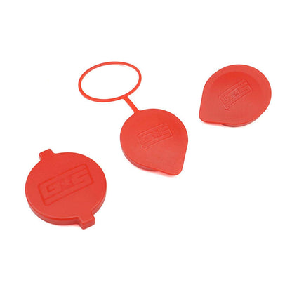GrimmSpeed Engine Bay Reservoir Cap Set RED - 2002-2021 Subaru WRX/STI/FXT/OBXT/LGT