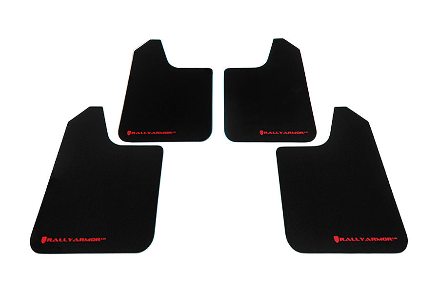 Rally Armor Universal UR Mudflaps Black Urethane Red Logo - Universal