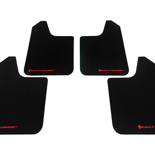 Rally Armor Universal UR Mudflaps Black Urethane Red Logo - Universal