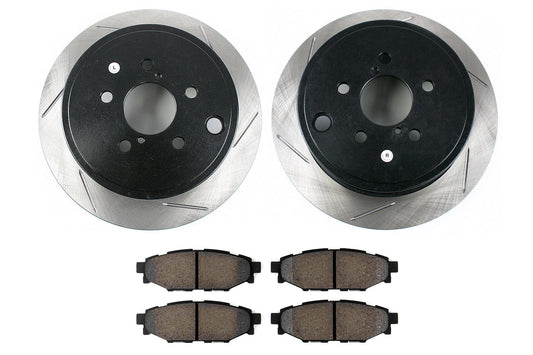 Stoptech Street Axle Pack Slotted Rear - Subaru Models (inc. 2008-2014 WRX)