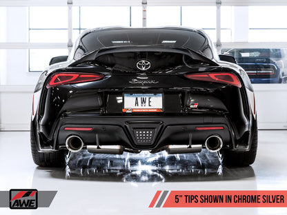 AWE Track Edition Resonated Cat-Back Exhaust (Diamond Black Tips) - 2020-2024 Toyota GR Supra