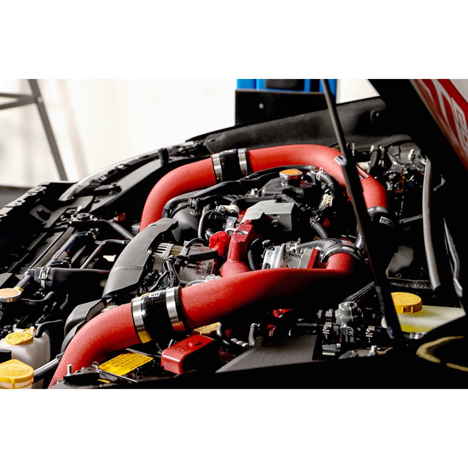 GrimmSpeed Front Mount Intercooler Kit Silver Core w/ Red Piping - 2015-2021 Subaru WRX