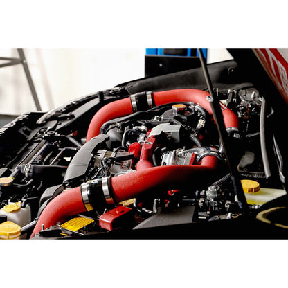 GrimmSpeed Front Mount Intercooler Kit Silver Core w/ Red Piping - 2015-2021 Subaru WRX