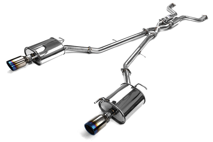 Invidia Q300 Dual Exit Cat Back Exhaust - Titanium Burnt Tips - 2007-2013 Infiniti G35/G37 Sedan