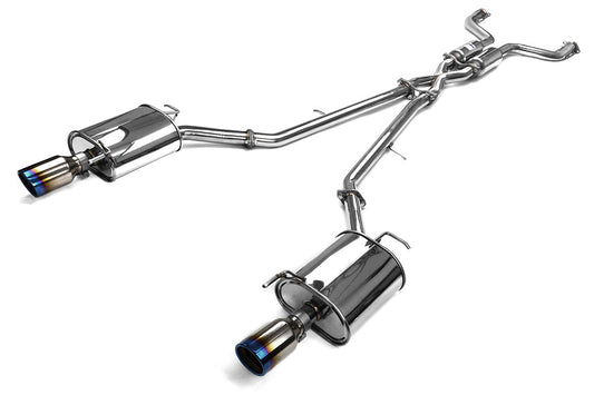 Invidia Q300 Dual Exit Cat Back Exhaust - Titanium Burnt Tips - 2007-2013 Infiniti G35/G37 Sedan