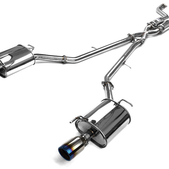 Invidia Q300 Dual Exit Cat Back Exhaust - Titanium Burnt Tips - 2007-2013 Infiniti G35/G37 Sedan