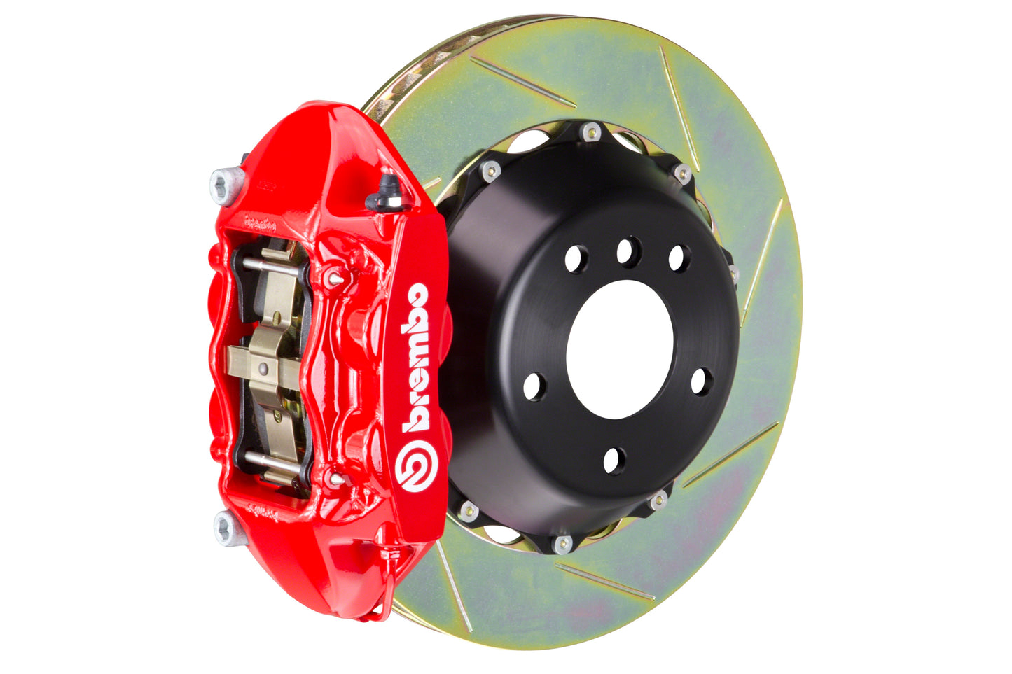 Brembo GT-R Systems 4 Piston Rear Big Brake Kit Red Slotted Rotors - 2015-2017 Ford Mustang EcoBoost
