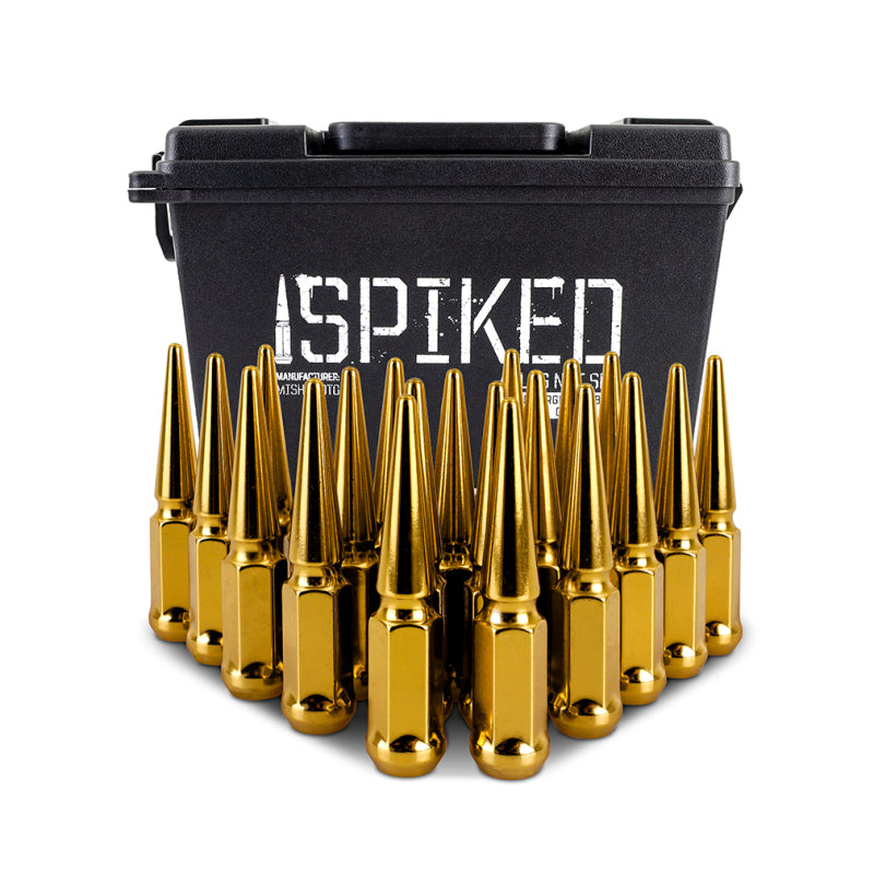 Mishimoto Steel Spiked Lug Nuts M12x1.5 20pc Set - Gold (MMLG-SP1215-20GD)