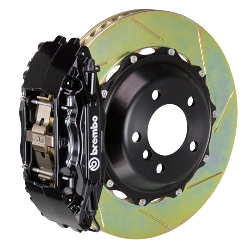 Brembo GT System 4 Piston Front Brake Kit Black Slotted Rotors - Volkswagen Models (inc. 2006-2014 GTI)