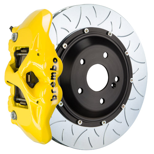 Brembo GT Systems Monobloc 4 Piston 345mm Type 3 Slotted Yellow - 2017-2020 Honda Civic Type R/SI