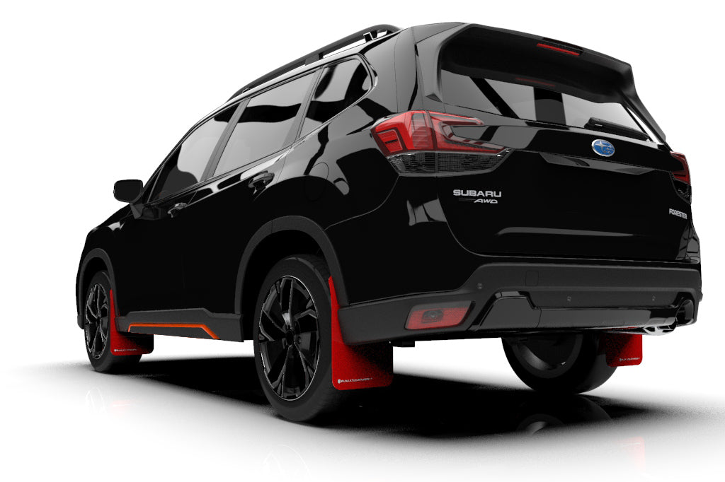 Rally Armor UR Mudflaps Red Urethane White Logo - 2019-2024 Subaru Forester