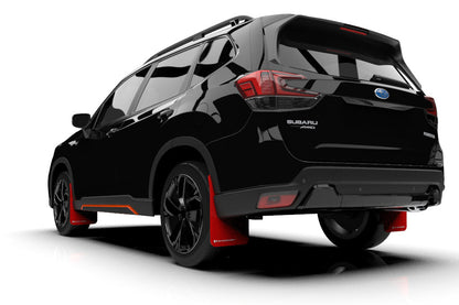 Rally Armor UR Mudflaps Red Urethane White Logo - 2019-2024 Subaru Forester