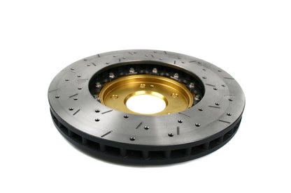 DBA 5000 Series Drilled/Slotted Rotor Single Front Gold - 2003-2006 Mitsubishi Evo 8/9