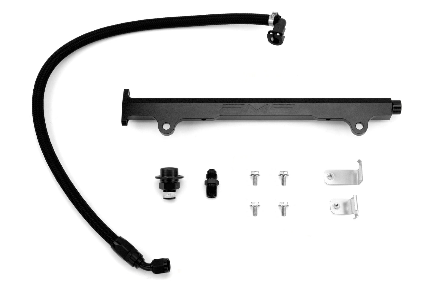 AMS Fuel Rail w/ Pulsation Damper Black - 2008-2015 Mitsubishi Evo X