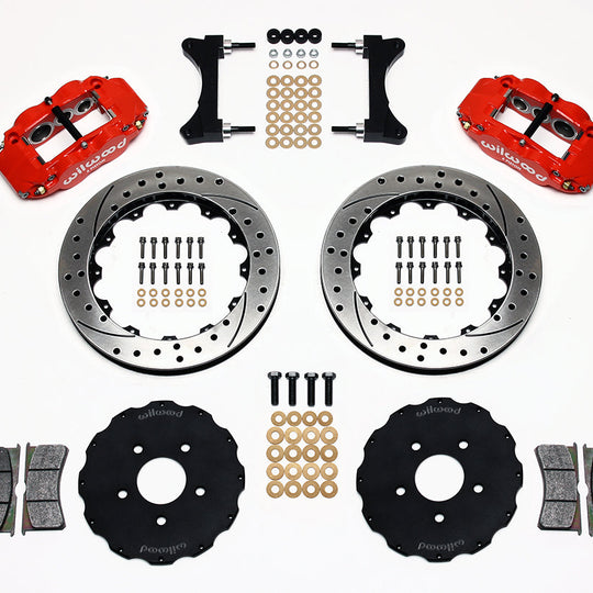 Wilwood FNSL6R 13.06in Front Kit Drilled / Slotted Red - 2003-2006 Mitsubishi Evo 8/9