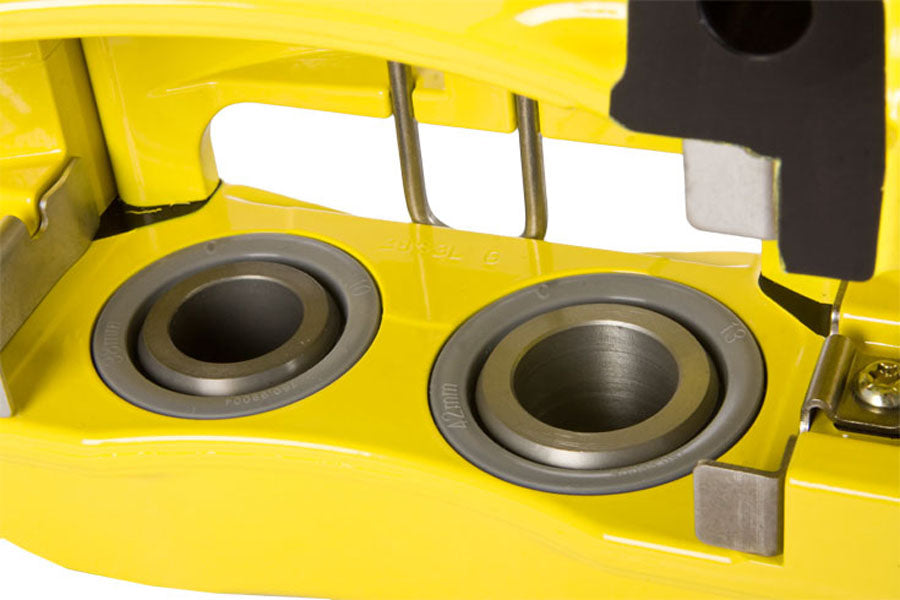 Stoptech ST-40 Big Brake Kit Front 332mm Yellow Slotted Rotors - 2004 Subaru STI