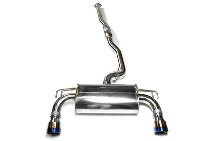 Invidia Q300 Dual Exit Cat Back Exhaust - Titanium Burnt Tips - 2008-2015 Mitsubishi Evo X