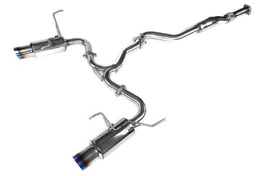 Invidia N1 Dual Exit Cat Back Exhaust - Titanium Tips - 2008-2014 Subaru WRX Sedan / 2011-2014 STI Sedan / 2009-2014 Forester XT