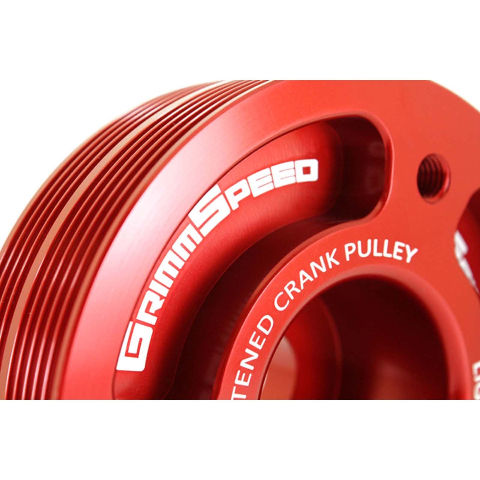 GrimmSpeed Lightweight Crank Pulley Red - Subaru Models (inc. 2002-2014 WRX / 2004+ STI)