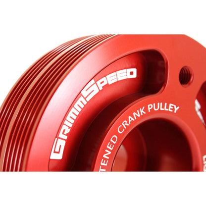 GrimmSpeed Lightweight Crank Pulley Red - Subaru Models (inc. 2002-2014 WRX / 2004+ STI)